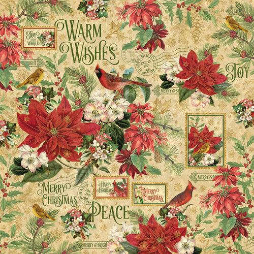 Warm Wishes Collection - 12 x 12 Double Sided Paper - Peace and Plenty - Root & Company