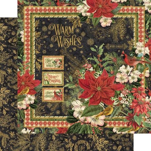 Warm Wishes Collection - 12 x 12 Double Sided Paper - Warm Wishes - Root & Company