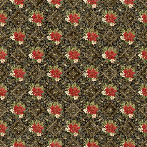 Warm Wishes Collection - 12 x 12 Double Sided Paper - Yuletide Floral - Root & Company